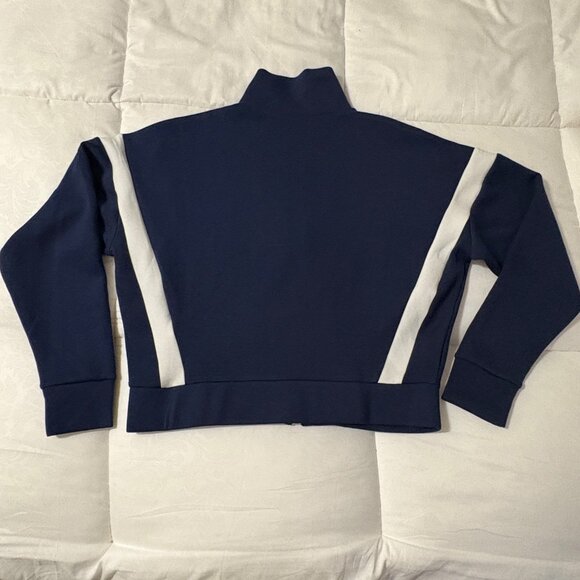 Like New Spanx AirEssentials Full Zip Activewear Track Jacket Navy White Size L - Picture 5 of 10